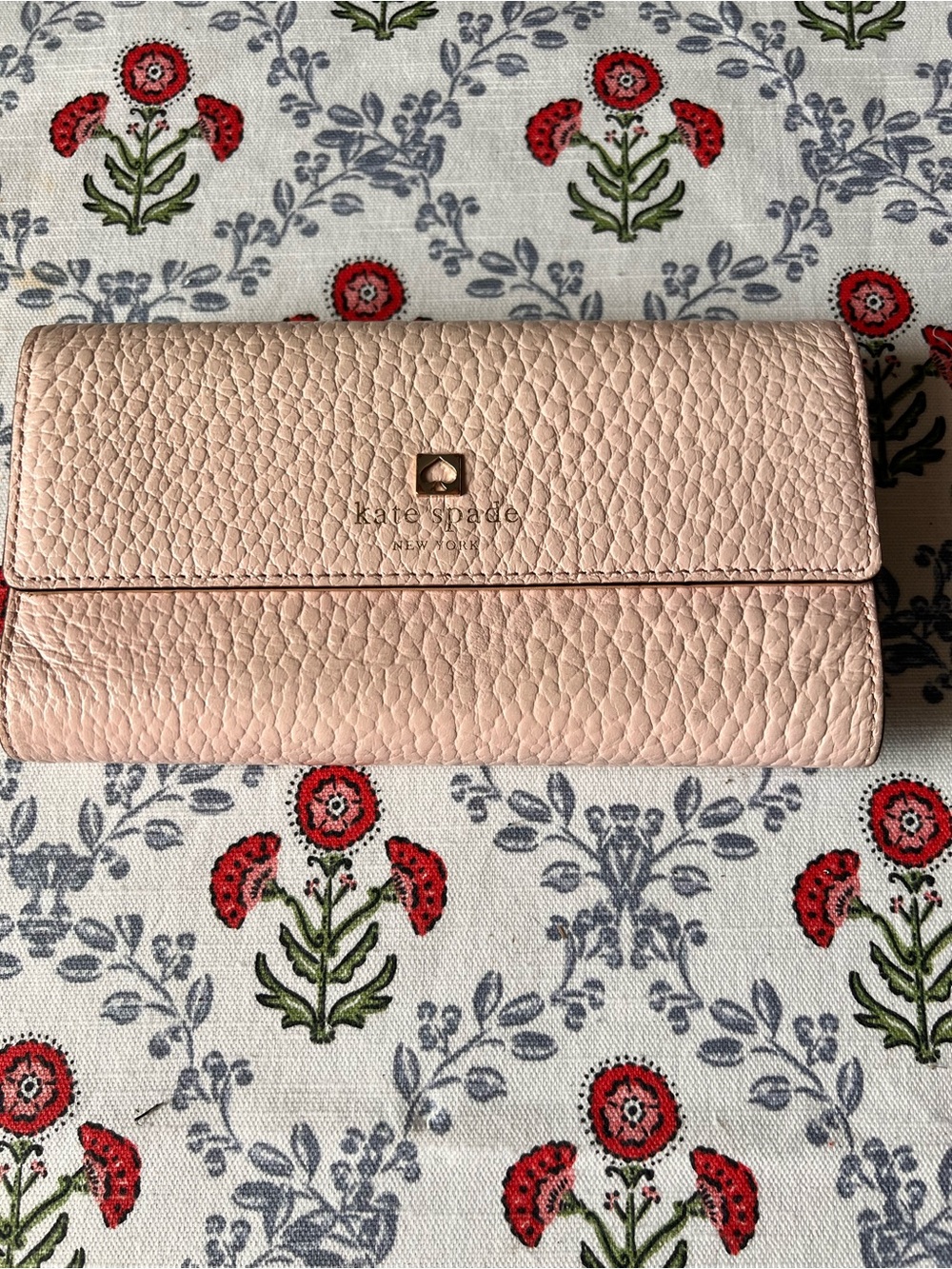 Kate Spade Pebbled Leather Wallet - Blush Pink